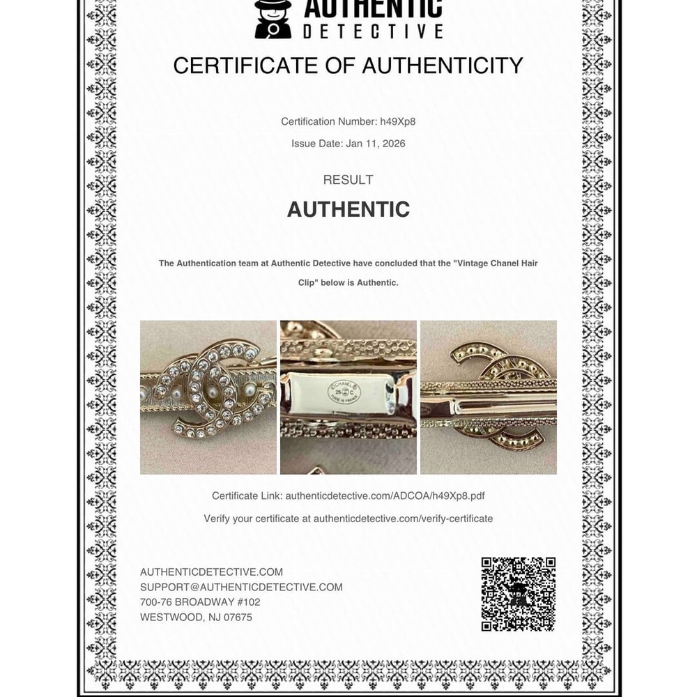 Chanel Pearl and Crystal Hair Clip COA included SB002-002 - Picture 6 of 6